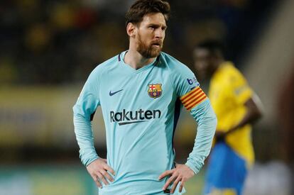Messi durante el partido contra Las Palmas.