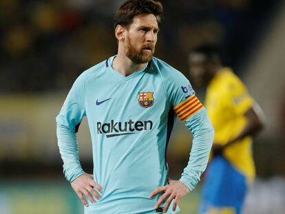 Messi durante el partido contra Las Palmas.