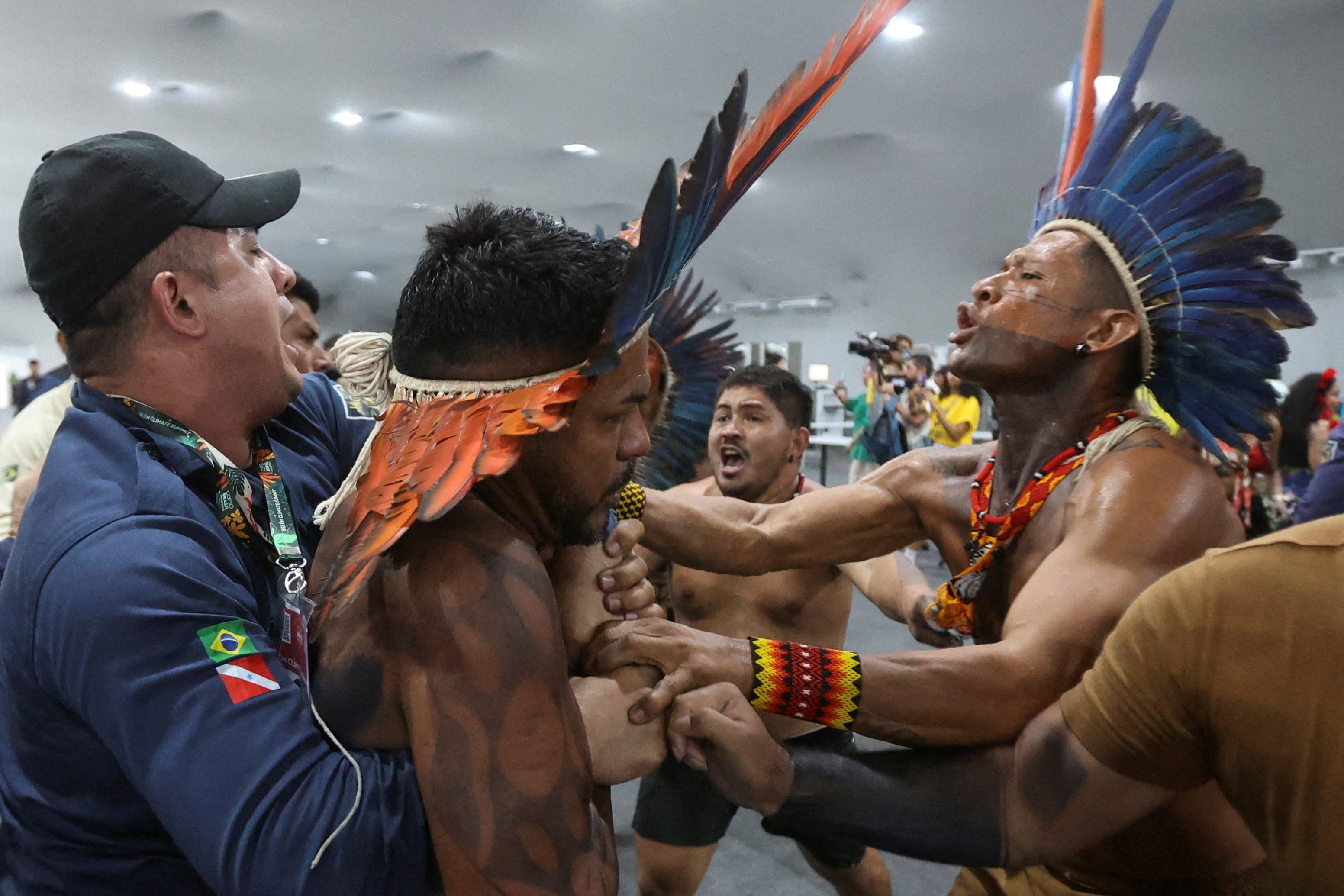 An Indigenous protest erupts at COP30 headquarters: "Our land is not for sale"