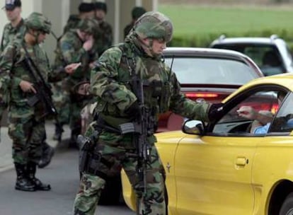 Control en la base estadounidense de Spangdahlen, en Alemania.