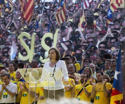 Carme Forcadell en un acte previ al 9-N.