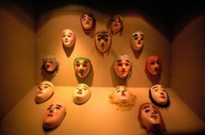 Máscaras mexicanas en el Museo Rafael Coronel de Zacatecas.