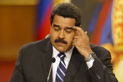 El presidente de Venezuela, Nicol&aacute;s Maduro, en su discurso del martes  