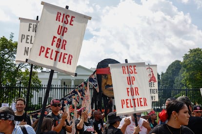 Manifestación frente a la Casa Blanca en septiembre pasado para pedir la puesta en libertad de Leonard Peltier.
