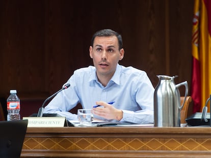 El responsable financiero y de personal de Tragsatec, Sergio Bote, este martes en el Senado.