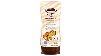 Crema con protección solar Hawaiian Tropic (SPF 30), formato de 400 ml y con un efecto súper hidratante.