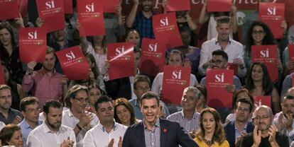 Pedro S&aacute;nchez, en un acto del PSOE.