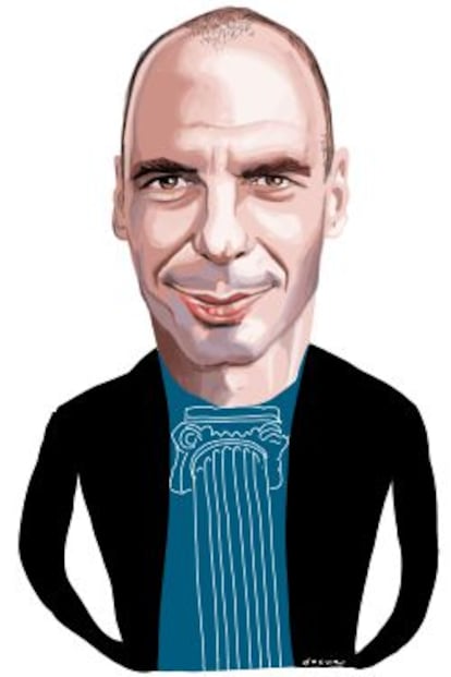 Caricatura de Yanis Varufakis, ministro griego de Finanzas.