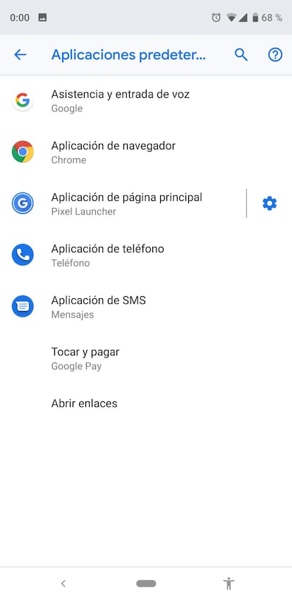 Ajustes de Android