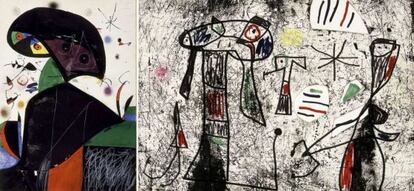 Fotografías del boceto de Miró que desapareció de la Fundación del artista en Palma.