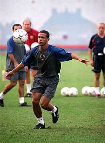 Geovanni, en un entrenamiento del Barça.