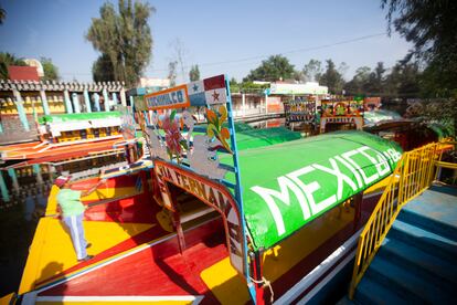 El embarcadero de Xochimilco, cerrado tras la declaración de la emergencia sanitaria.