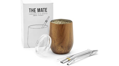 Set de mate argentino con recipiente de madera y con más de 5.000 valoraciones en Amazon