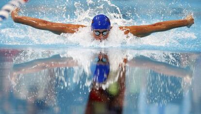 Ryan Lochte, en una serie de entrenamiento