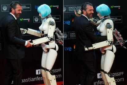 4. 'Bailando con robots', por Antonio Banderas
	

	El actor, intérprete y productor de Autómata, se marcó un baile de ciencia ficción con esta futurista 'mujer' de cabello azul con la que comparte reparto. Banderas también aprovechó la ocasión para pedir al gobierno más apoyo al cine español y agradecer a su ex mujer Melanie Griffith su participación en la cinta.