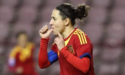 Verónica Boquete, en un partido con la selección española.