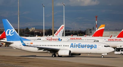 Aviones de Air Europa y de Iberia.