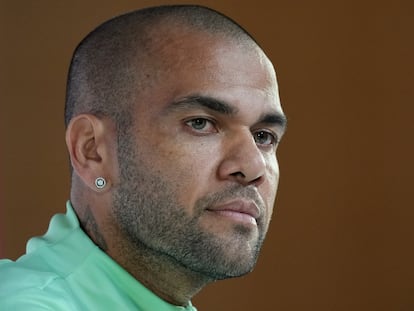 Dani Alves, en una rueda de prensa del Mundial de Qatar, en 2022.