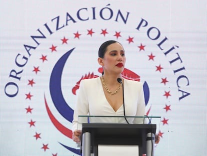 Sandra Cuevas durante una conferencia de prensa en Ciudad de México, en enero de 2024.