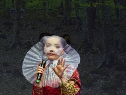 Björk durant la seva xerrada d'ahir al Sónar+D.