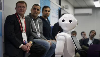 El robot 'Pepper', en el aula de Esade del pasado MWC.