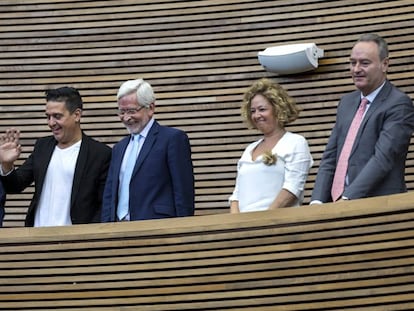 Los cinco senadores territoriales elegidos este miércoles por las Cortes Valencianas. 