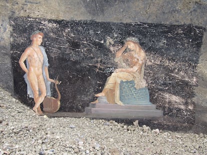 Descubierto un fresco con temas mitológicos inspirados en la guerra de Troya. 