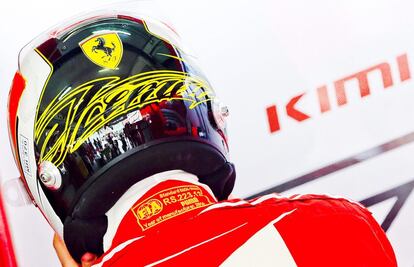 El casco de Raikkonen. 