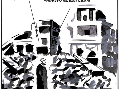 “The people who bombed us have promised us humanitarian aid.”“They seem like good people.”