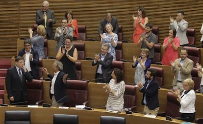Ximo Puig durante la sesión de investidura