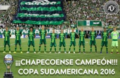 Chape, campe&atilde; da Sul-Americana 2016.