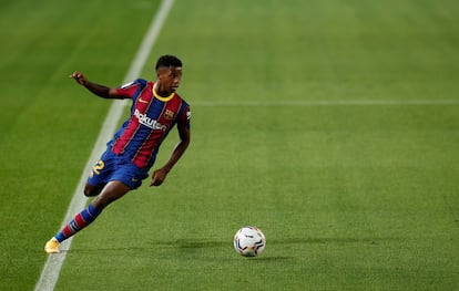 Ansu Fati, en octubre pasado en el Camp Nou contra el Sevilla.