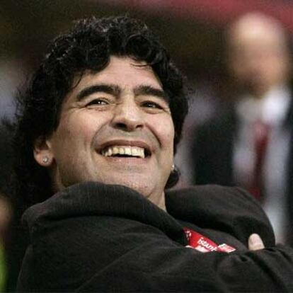 Maradona asistió la pasada semana a la final de la Liga de Campeones.