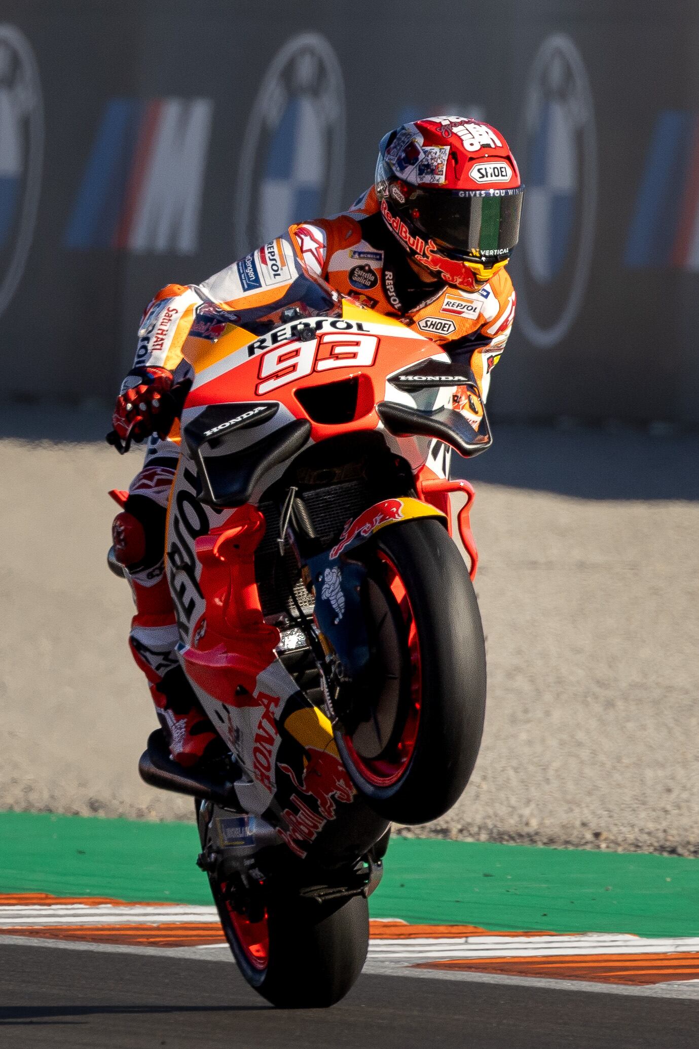 Marc Márquez, en los entrenamientos libres en Cheste.