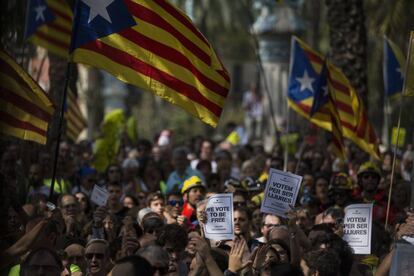 Concentración frente al Tribunal Superior de Justica de Cataluña en Barcelona.