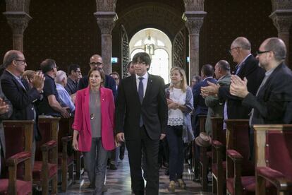 Acto de apoyo al referéndum en la Universidad de Barcelona.