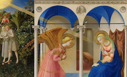 La Anunciación, de Fra Angelico, en el Museo del Prado.  