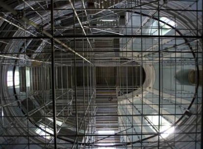 Andamiaje de la restauración de la cúpula del oratorio de San Felipe Neri.