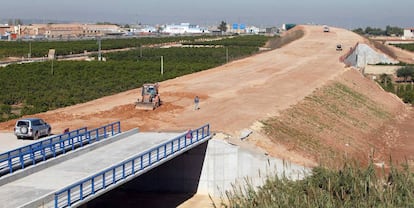 Tramo del AVE en obras.