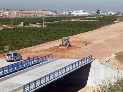 Tramo del AVE en obras.