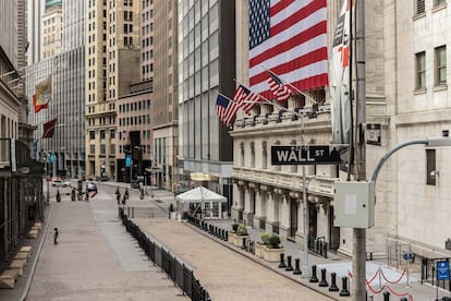 La sede de la bolsa neoyorquina, en Wall Street, el 22 de marzo.