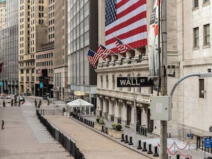 La sede de la bolsa neoyorquina, en Wall Street, el 22 de marzo.