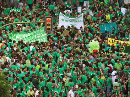 Imagen de archivo de una manifestación en Palma contra el decreto del trilinguismo.