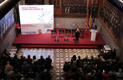 Presentación del plan valenciano de salud mental, en el Salo de Corts, del Palau de la Generalitat.