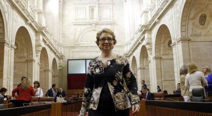 Carmen Matínez Aguayo, en el pleno del Parlamento.