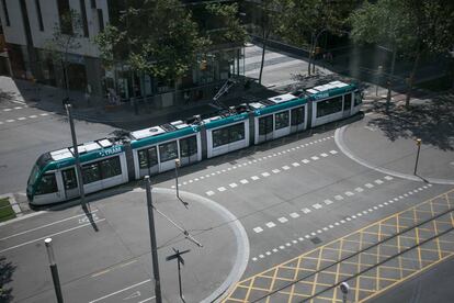 Un tranvía de Barcelona.