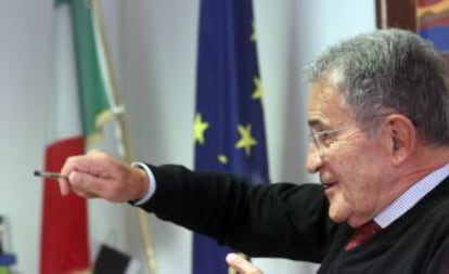 Romano Prodi, durante la entrevista en su despacho de Bolonia.