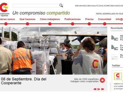 Imagen de la nueva web de la cooperación española.