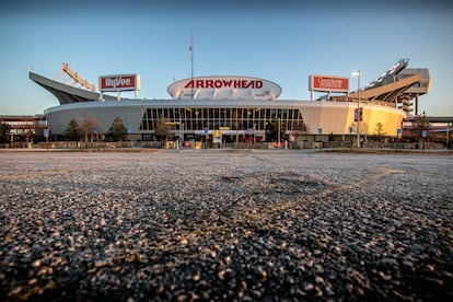 The outside of the Arrowhead Stadium in Kansas City.