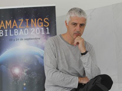 El neurocientífico gallego Xurxo Mariño, ayer en el Bizkaia Aretoa de la UPV, en Bilbao.